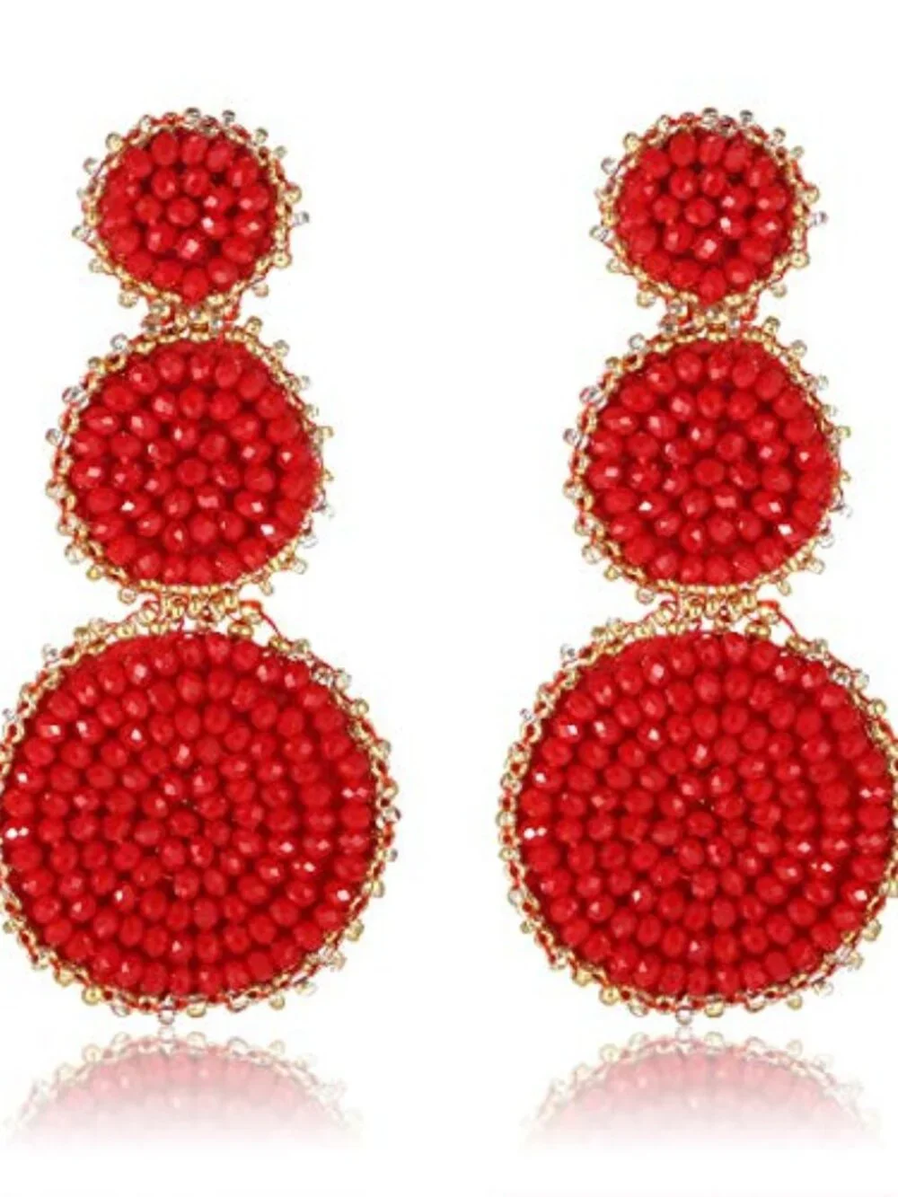 Beaded Drop Earrings Statement Seed Bead Earring